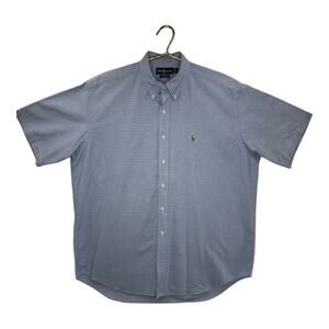 Polo Ralph Lauren Blake Pony Mens Dress Shirt Grid Plaid Long Sleeve Blue Sz XL